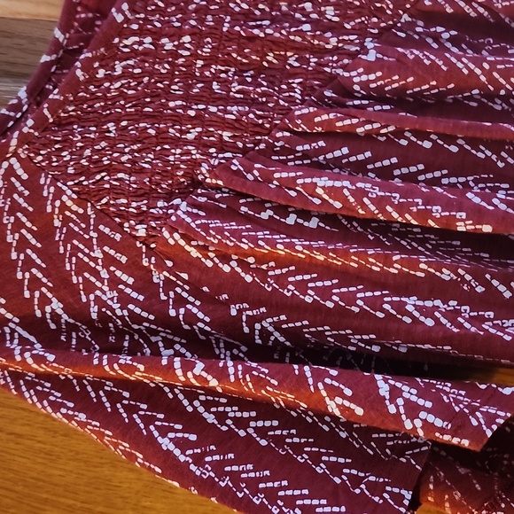 Lucky Brand Red & White Patterned Blouse Small - Picture 6 of 11